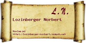 Lozinberger Norbert névjegykártya